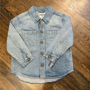 NWT OshKosh B'gosh Light Blue Denim Shirt Jacket 100% Cotton